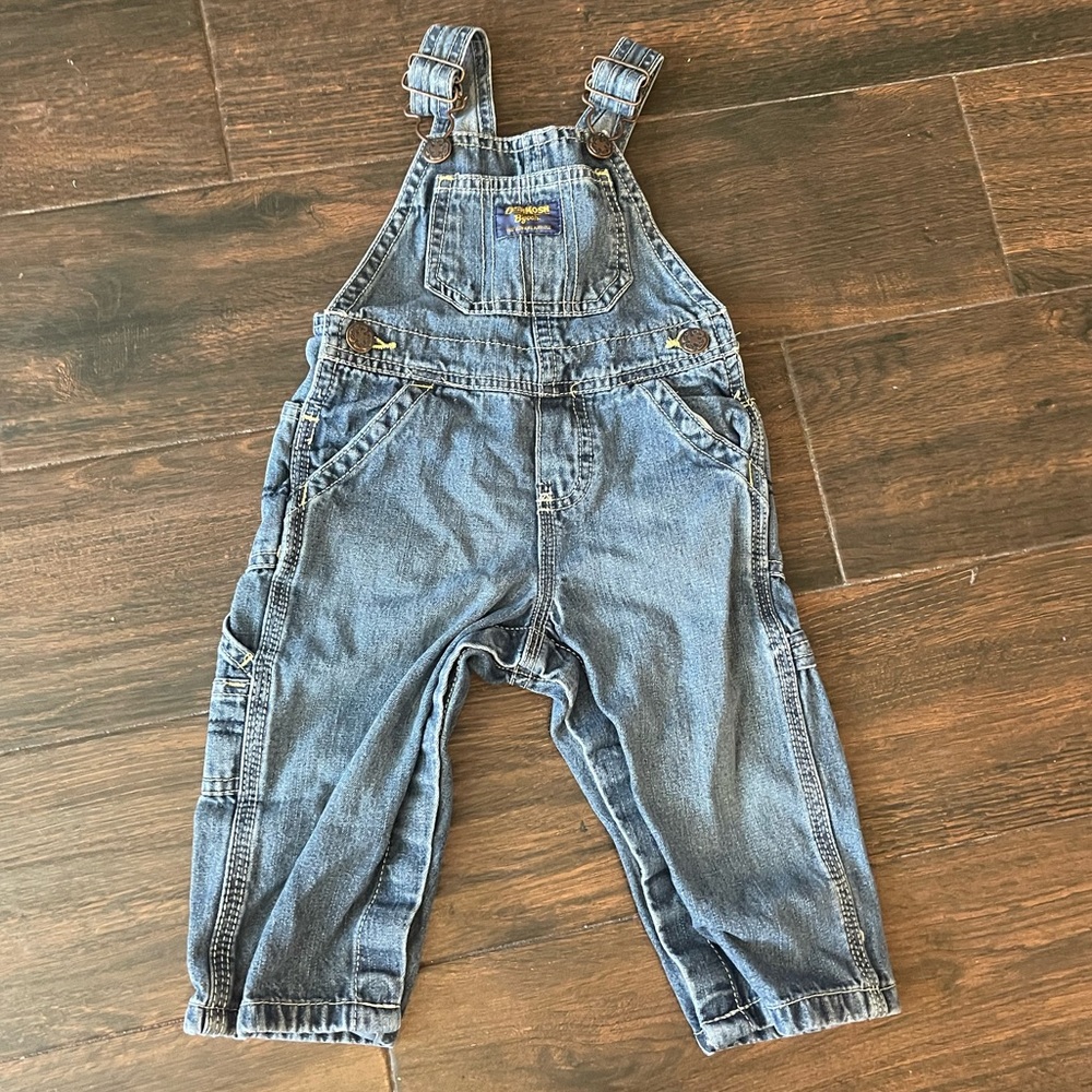 Osh kosh B’Gosh baby toddler denim jean overalls size 12 months